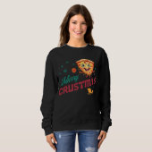 Merry Crustmas Funny Christmas Pizza Lover Xmas Trui (Voorkant volledig)