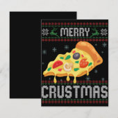 Merry Crustmas Funny Kerstmis Pizza Ugly Sweater Notitiekaartje (Voorkant / Achterkant)