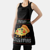 Merry Crustmas Funny Kerstmis Pizza Ugly Sweater Schort (Insitu)