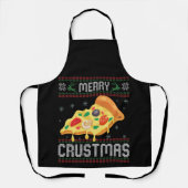 Merry Crustmas Funny Kerstmis Pizza Ugly Sweater Schort (Voorkant)