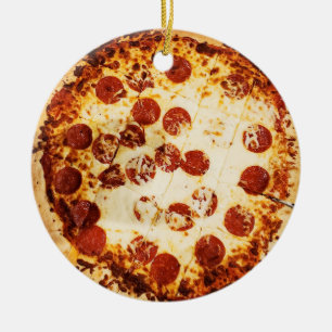 Merry Crustmas Funny Pepperoni Pizza Kerstmis Keramisch Ornament