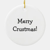 Merry Crustmas Funny Pepperoni Pizza Kerstmis Keramisch Ornament (Achterkant)