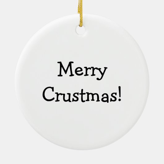 Merry Crustmas Funny Pizza Kerstmis Keramisch Ornament (Achterkant)