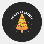 Merry Crustmas Funny Zza Slice Christmas Tree Zza  Ronde Sticker (Voorkant)