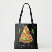 MERRY CRUSTMAS grappig kerstcadeauidee pizza pun Tote Bag (Voorkant)