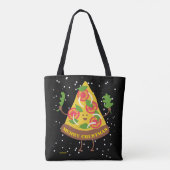 MERRY CRUSTMAS grappig kerstcadeauidee pizza pun Tote Bag (Achterkant)