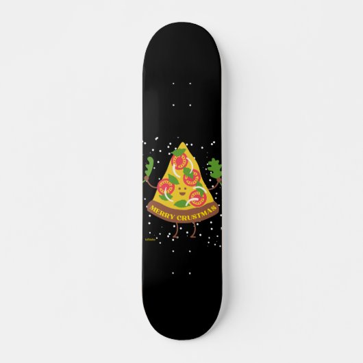 MERRY CRUSTMAS grappige kerstpizza pun Persoonlijk Skateboard (Voorkant)