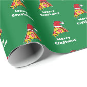Merry Crustmas GRAPPIGE PIZZA SLICE SA WIKKELPAPIE Cadeaupapier (Rol Hoek)