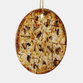 Merry Crustmas Mushroom Pizza Keramisch Ornament (Rechts)