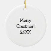 Merry Crustmas Mushroom Pizza Keramisch Ornament (Achterkant)