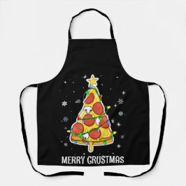 Merry Crustmas Pizza Christmas Tree Xmas Gifts Schort