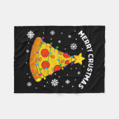 Merry Crustmas Pizza kerstboom - Kind met cadeaus Fleece Deken (Voorkant (Horizontaal))
