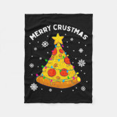 Merry Crustmas Pizza kerstboom - Kind met cadeaus Fleece Deken (Voorkant)