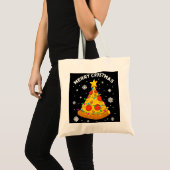 Merry Crustmas Pizza kerstboom - Kind met cadeaus Tote Bag (Voorkant (product))