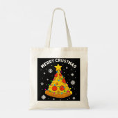Merry Crustmas Pizza kerstboom - Kind met cadeaus Tote Bag (Achterkant)