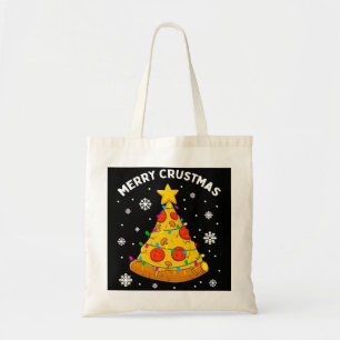 Merry Crustmas Pizza kerstboom - Kind met cadeaus Tote Bag