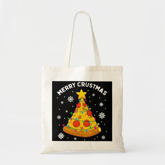 Merry Crustmas Pizza kerstboom - Kind met cadeaus Tote Bag (Voorkant)