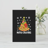 Merry Crustmas Pizza kerstboom Pizza Lover Xm Kaart (Staand voorkant)