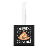 Merry Crustmas Pizza kerstboomgeschenken Decoratie (Voorkant)