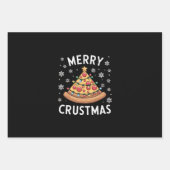 Merry Crustmas Pizza kerstboomgeschenken Inpakpapier Vel (Voorkant)