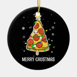 Merry Crustmas Pizza kerstboomgeschenken Keramisch Ornament