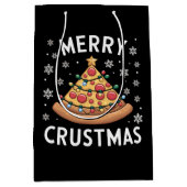 Merry Crustmas Pizza kerstboomgeschenken Medium Cadeauzakje (Voorkant)