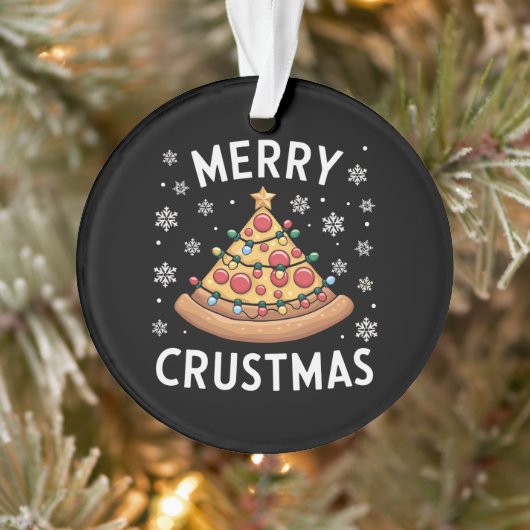 Merry Crustmas Pizza kerstboomgeschenken Ornament (Boom)