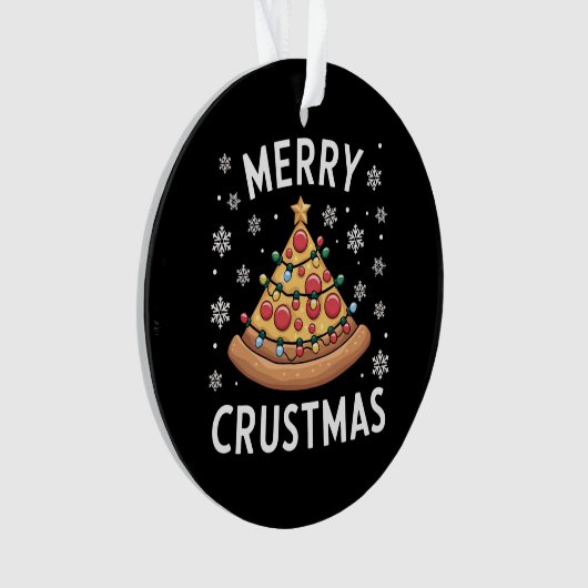 Merry Crustmas Pizza kerstboomgeschenken Ornament (voorkant)