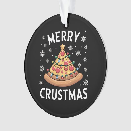 Merry Crustmas Pizza kerstboomgeschenken Ornament (voorkant)