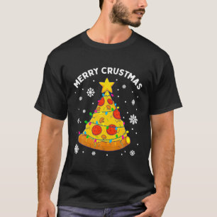 Merry Crustmas Pizza kerstboomgeschenken T-shirt