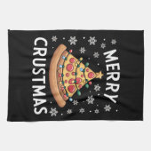 Merry Crustmas Pizza kerstboomgeschenken Theedoek (Horizontaal)