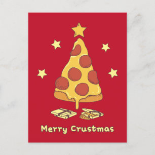 Merry Crustmas - Pizza kerstBriefkaart Briefkaart