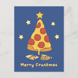 Merry Crustmas - Pizza kerstBriefkaart Briefkaart