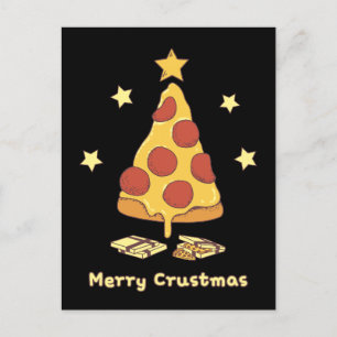 Merry Crustmas - Pizza kerstBriefkaart Briefkaart