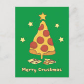 Merry Crustmas - Pizza Kerstmis Briefkaart (Voorkant)