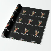 Merry Crustmas Pizza Kerstmis Cadeaupapier (Uitgerold)