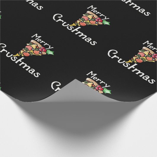 Merry Crustmas Pizza Kerstmis Cadeaupapier (Hoek)