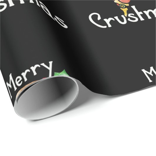 Merry Crustmas Pizza Kerstmis Cadeaupapier (Rol Hoek)