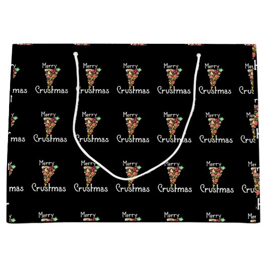 Merry Crustmas Pizza Kerstmis Groot Cadeauzakje (Voorkant)