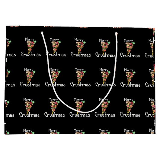 Merry Crustmas Pizza Kerstmis Groot Cadeauzakje (Achterkant)
