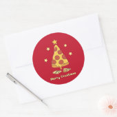 Merry Crustmas - Pizza Kerstmis Klassic Round Sti Ronde Sticker (Envelop)