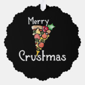 Merry Crustmas Pizza Kerstmis Ornament Kaart (Achterkant)