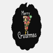 Merry Crustmas Pizza Kerstmis Ornament Kaart (Rechts)
