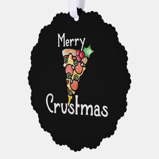Merry Crustmas Pizza Kerstmis Ornament Kaart (Links)
