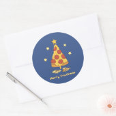 Merry Crustmas - Pizza Kerstmis Ronde Sticker (Envelop)