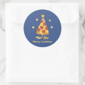 Merry Crustmas - Pizza Kerstmis Ronde Sticker (Tas)