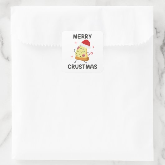Merry Crustmas Vierkante Sticker (Tas)