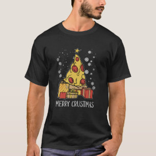 Merry Crustmas Xmas Food Kerstmis Pizza T-shirt