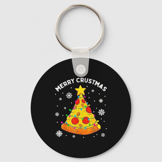 Merry Crustmas Zza Christmas Tree Xmas Kids Men Sleutelhanger (Voorkant)