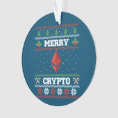 Merry Crypto Ethereum Ugly KerstSweater Ornament (voorkant)